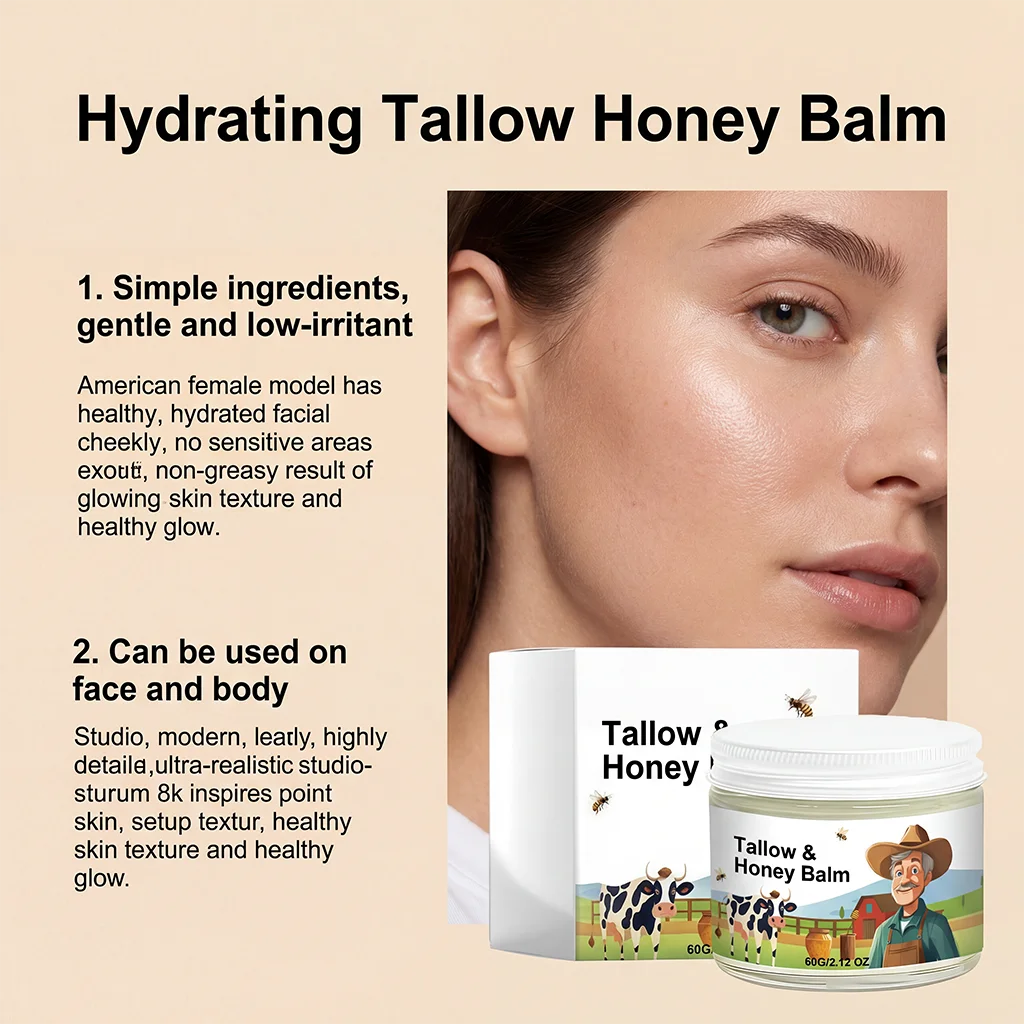 Tallow & Honey Balm Face Moisturizer – Soft, Firm Skin | Hoygi Face & Body Balm Zpaxo