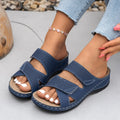 Women Wedge Slippers Open Toe Slip on Sandals Casual Daily Walking Women Shoes Summer Comfort Slippers Platform Slides Women Zpaxo Blue 41