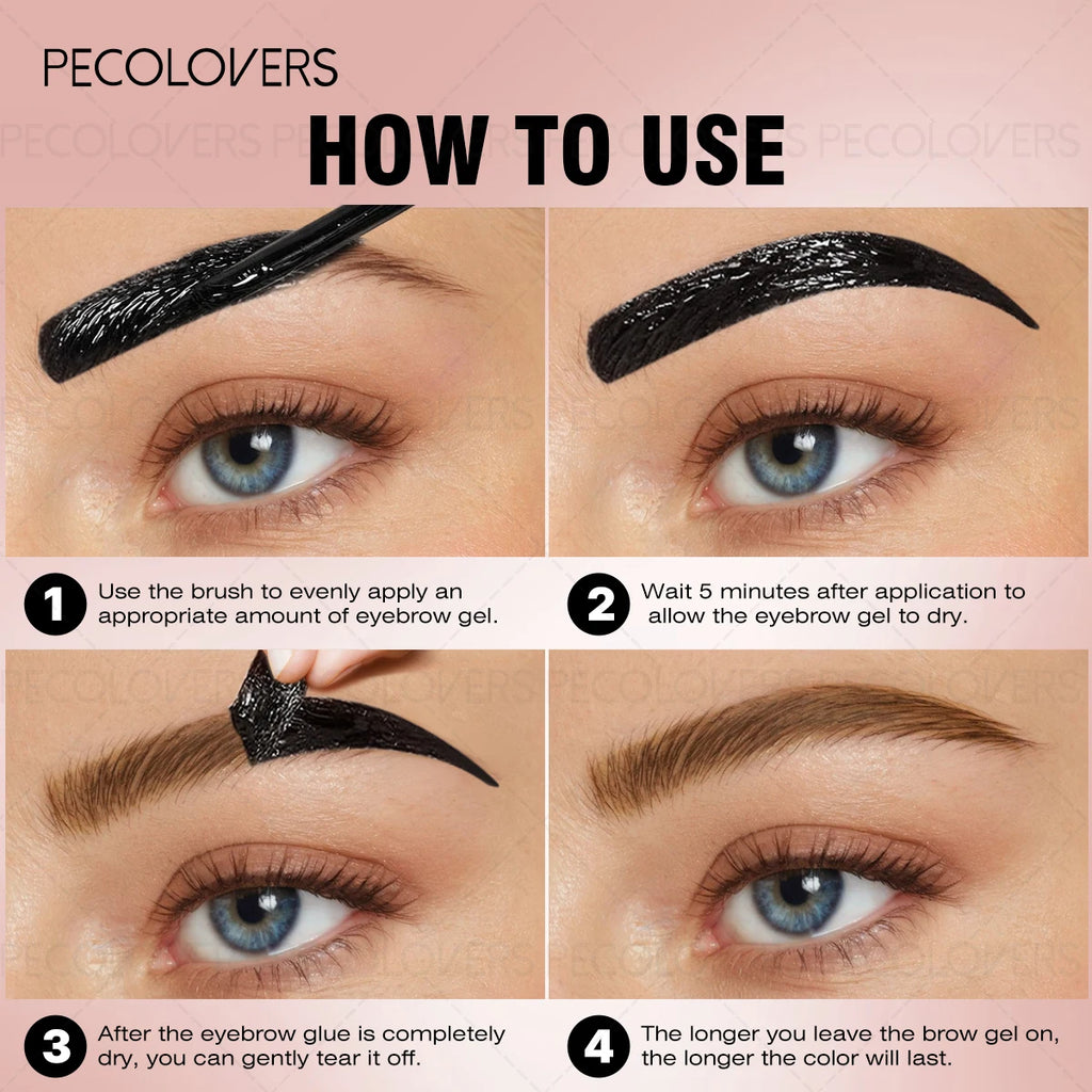 Pecolover Tattoo Eyebrow Gel Waterproof Semi-permanent Long-lasting Zpaxo