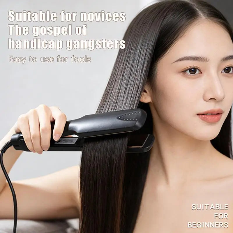 2-in-1 Ceramic Hair Straightener & Curling Iron | 4 Heat Settings