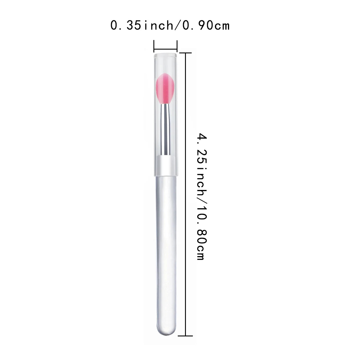 Silicone Lip Mask Brushes (Transparent/Pink)- Portable Lip Scrub Applicator, Soft Silicone Tip for Lip Balm/Lip Mask Zpaxo