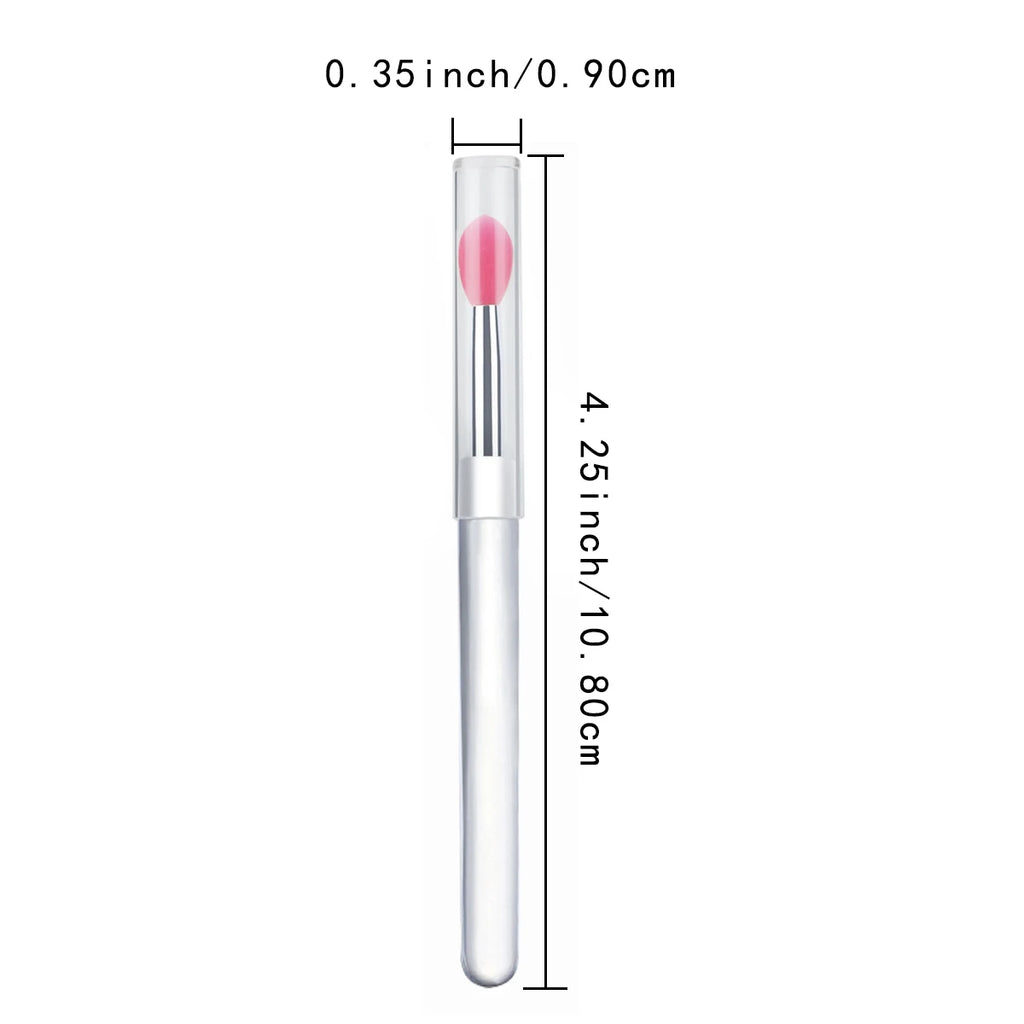 Silicone Lip Mask Brushes (Transparent/Pink)- Portable Lip Scrub Applicator, Soft Silicone Tip for Lip Balm/Lip Mask Zpaxo
