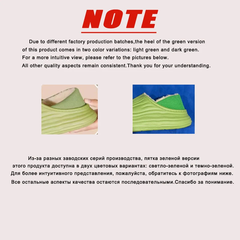 Winter Women Cotton Slippers Warm Non-slip Thick Bottom Slides Soft