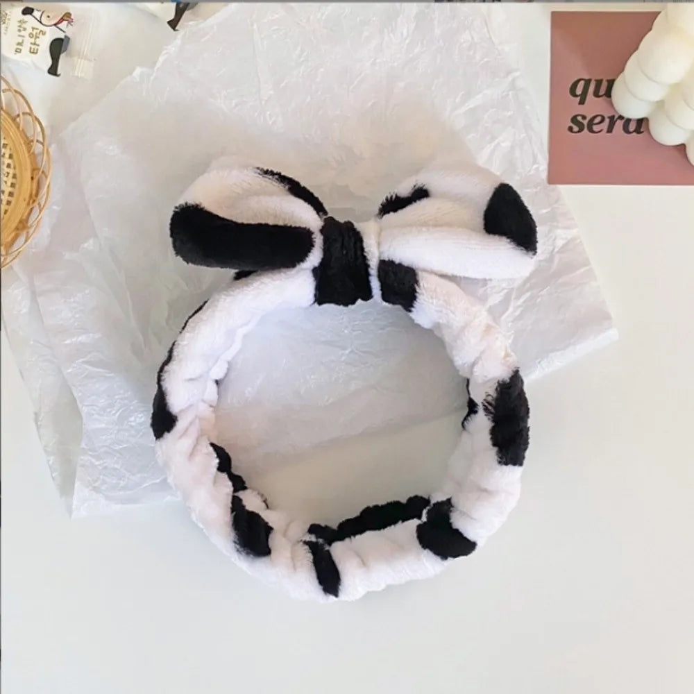 New Cow Patterned Wash Face Headband Cartoon Hair Bands Non-slip Hair Hoop Women Zpaxo
