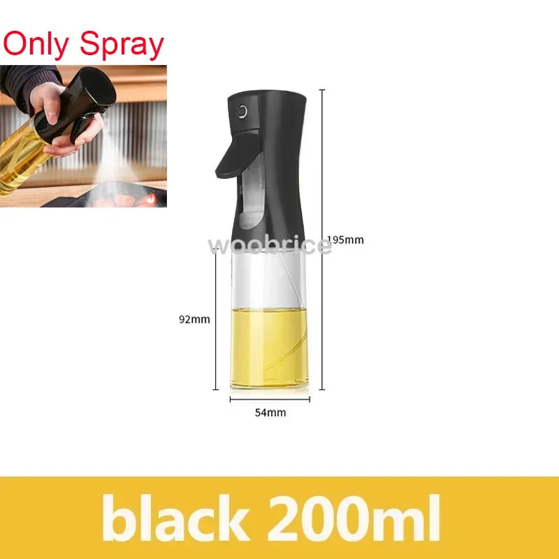 500ml Glass oil spray kitchen Spray Oil Sprayer Bottle Spray Oil Dispenser Oils Jar Cruet BBQ Baking Roasting Picnic Tool Zpaxo Plastic-Black-200ml