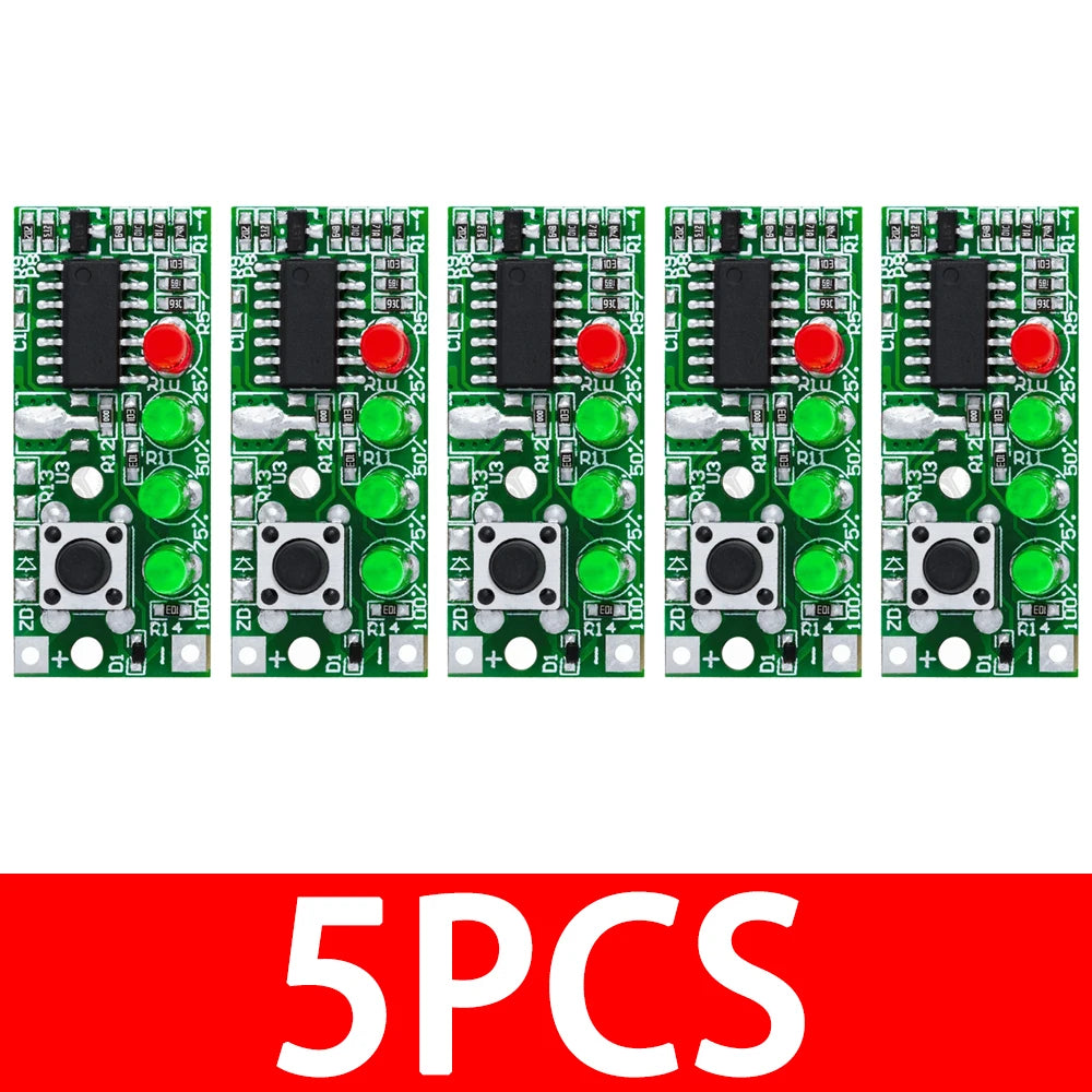 3S lithium battery tester battery level detection fourth level battery indicator light board 12V lead-acid battery level display Zpaxo 5PCS