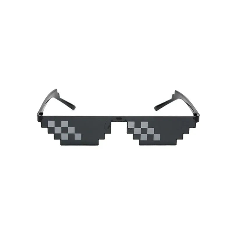 Pixel Mosaic Sunglasses – Retro Gamer Robot Cosplay Party