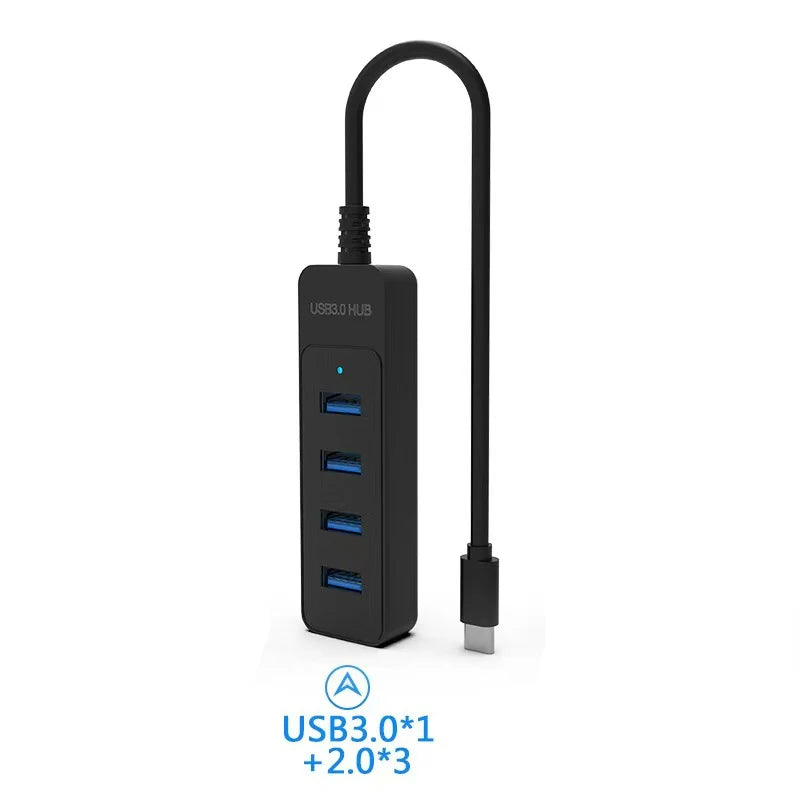 USB 3.0 Hub 4-Port Splitter with Type-C Power Port | 5Gbps USB Hub Splitter Zpaxo