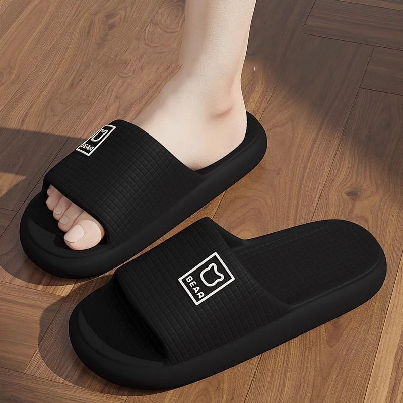 Fashion Summer Couple Non-slip Flat Slides Soft Cosy Seabeach Sandals