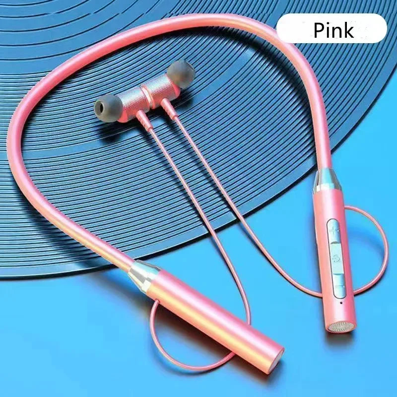 Wireless Headphones Bluetooth Neckband Magnetic Earphones Sport Zpaxo Pink