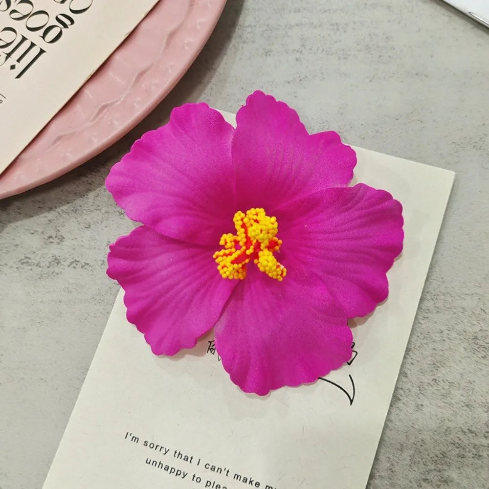 Egg Flower Hawaiian Flower Hair Clips Bohemian Flower Romantic Hair Barrettes Headdress Decorative Head Side Clip Zpaxo Rose Red