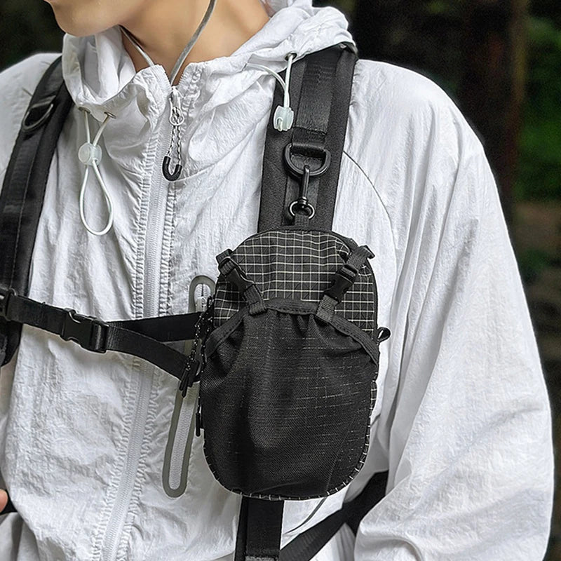Nylon Water Bottle Holder Phone Pocket Adjustable Shoulder Pouch