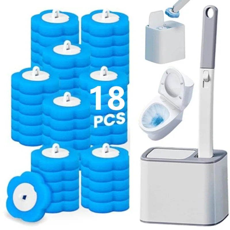 New Toilet Brush Disposable Replacement Head Cleaning Kit With Lengthened Handle Auto Lid Opening Toilet Bowl Cleaner Pad Kit Zpaxo