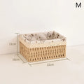 Multi-Purpose Storage Basket Imitation Rattan Desktop Sundries Organizer Cosmetics Snack Basket Home Decoration Zpaxo M