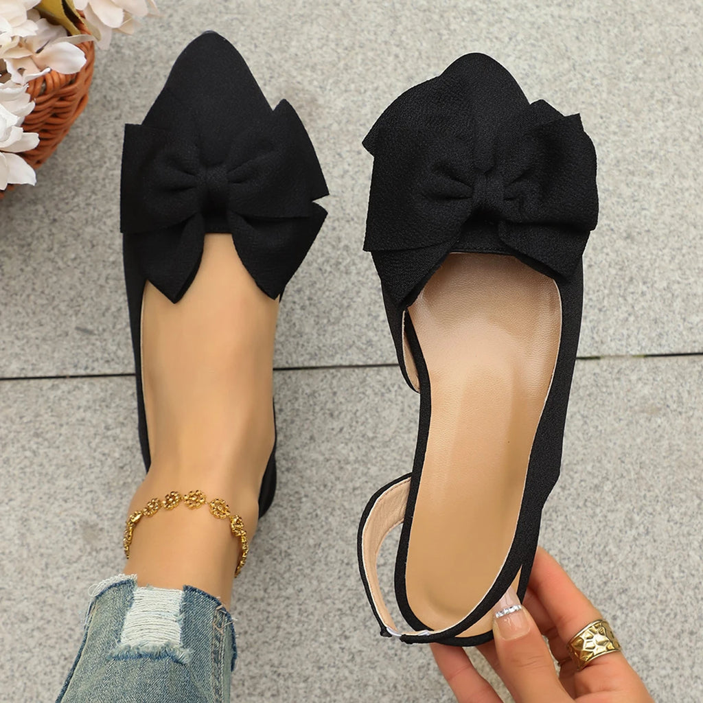 Women Sandals Butterfly-knot Closed Toe Fashion Shoes Slip-on Zpaxo