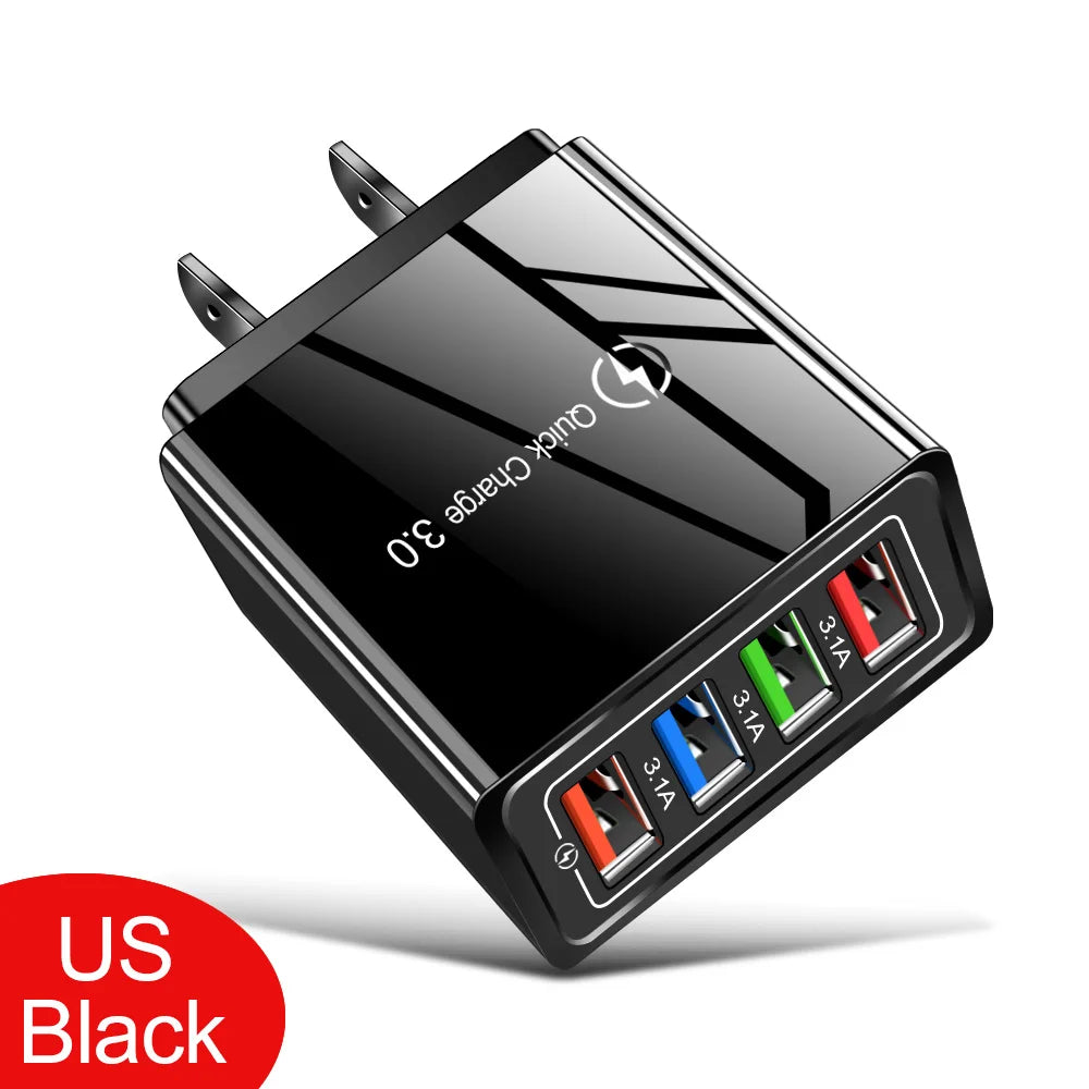 Iphone 14 USB Charger Quick Charge 3 0 Samsung Xiaomi Mi Tablets Zpaxo US Full Black