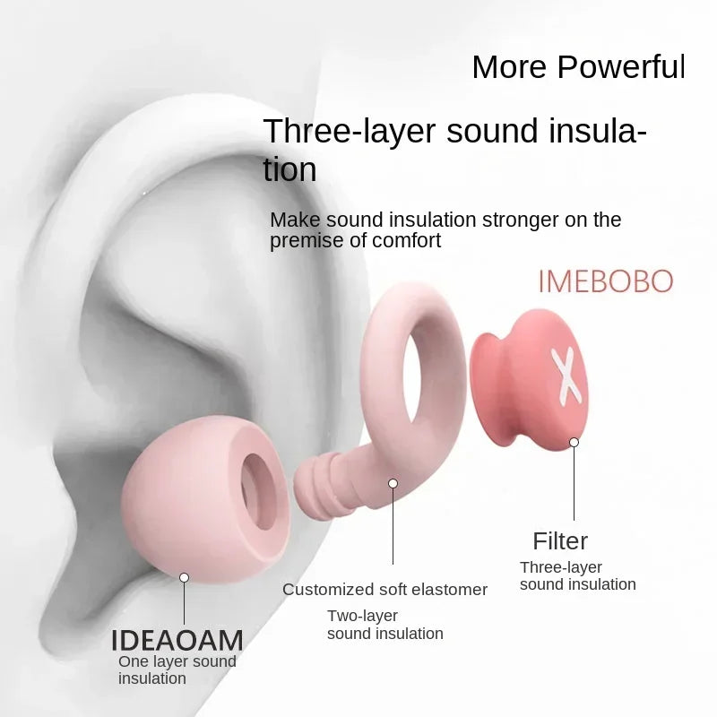 1pair Silicone Earplug Sleep Noise Ear Plug Canceling Reduction Zpaxo