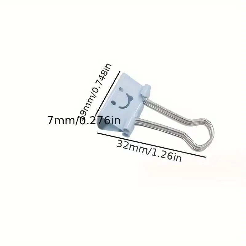 2/12pcs random Smiley Face Long Tail Clips – Colorful Hollow Design, Creative Ledger Clip, Gift for All Seasons Zpaxo