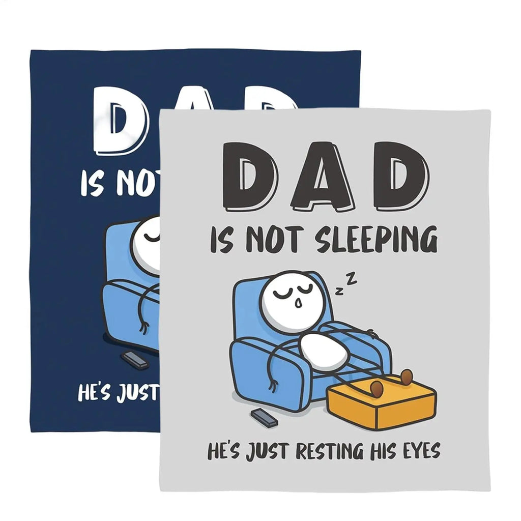 Dad Not Sleeping Funny Blanket Soft Flannel Throws Father's Day Men