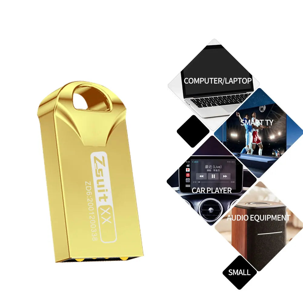 Zsuit 10pcs Waterproof Metal USB Flash Drive 64GB Pendrive Flash Disk 128G Usb 3.0 Memory Stick USB 2.0 Free Logo Mini U Disk Zpaxo