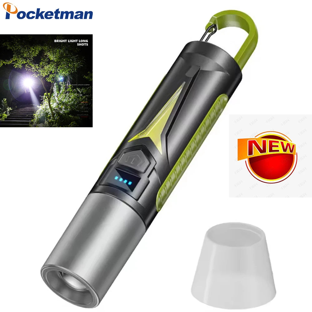 POCKETMAN 3800 Lumen LED Flashlight USB Rechargeable + Side Lights