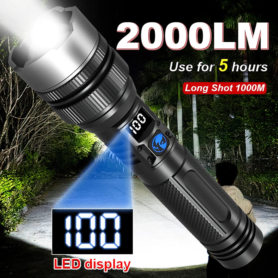 USB Rechargeable LED Tactical Flashlight – Telescopic Zoom