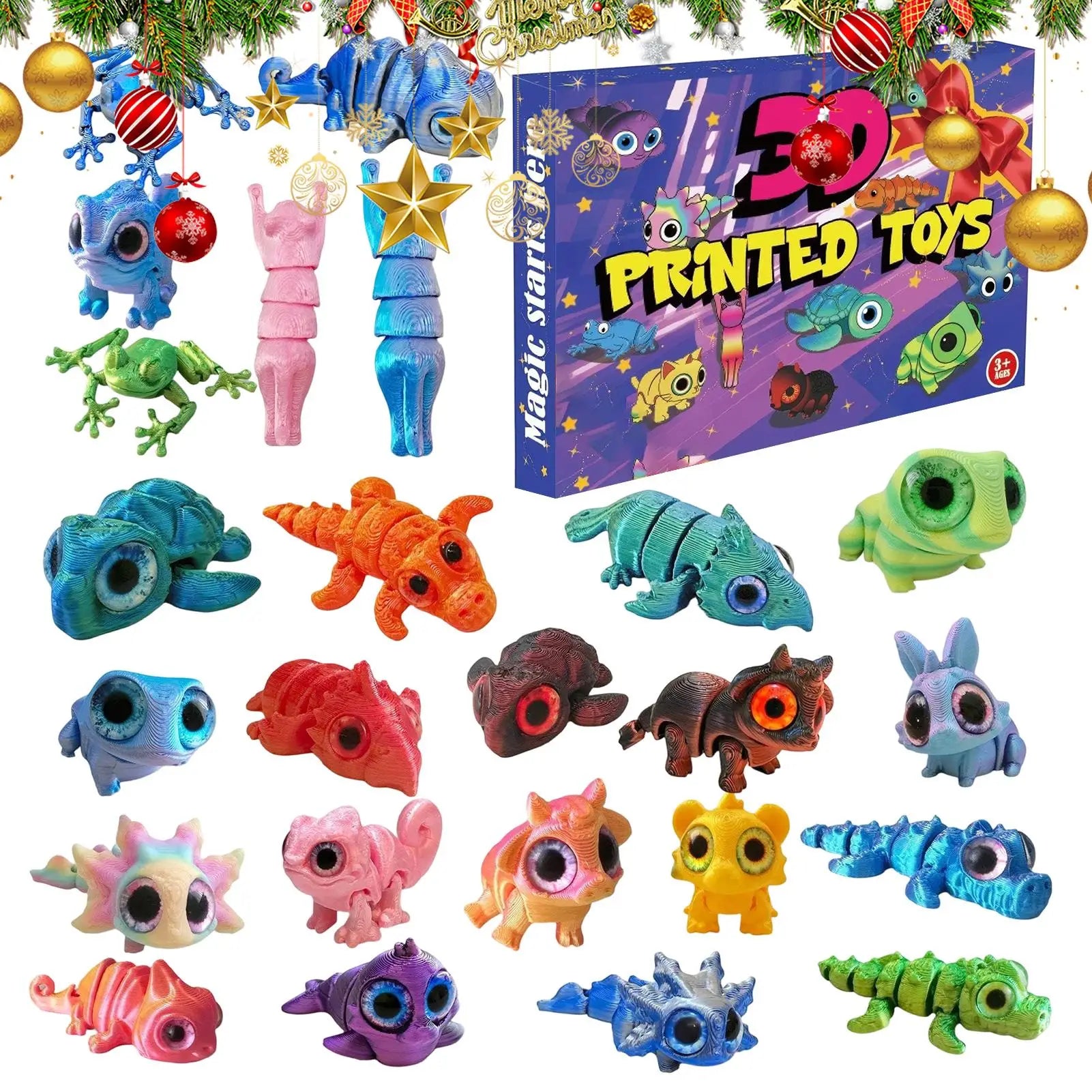 Christmas Countdown Calendar 24 Days 3D Printed Articulated Animal