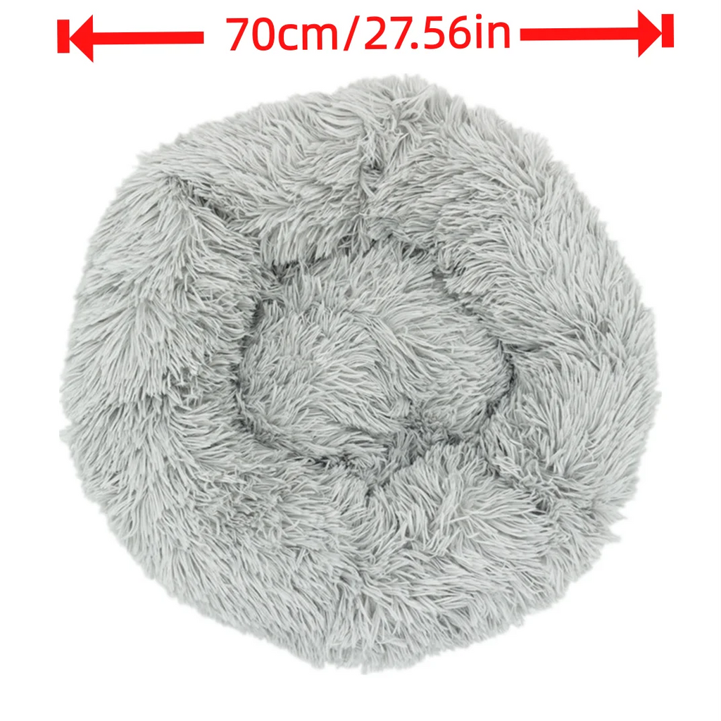Soft Plush Donut Shaped Pet Bed Washable Comfortable Round Dog Cat