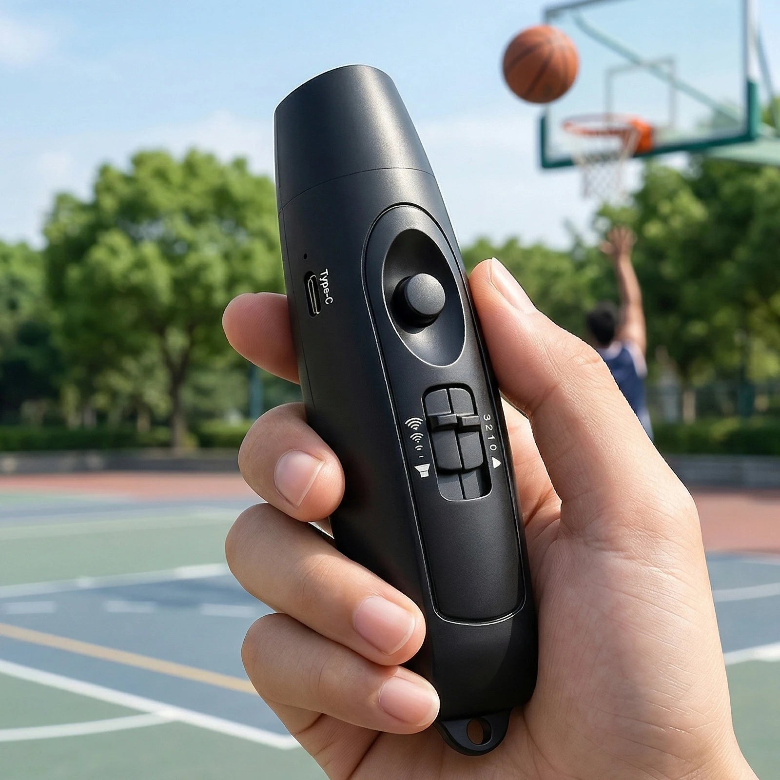 Electronic Whistle USB Rechargeable Air Bear Horn 120-150dB LED