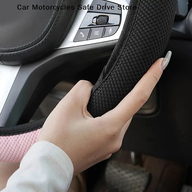 Cartoon Cat Ears Car Steering Wheel Cover Four Season Universal Anti
