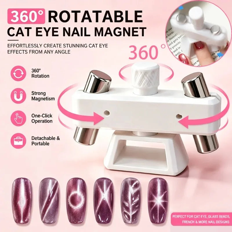 Rotatable Glass Bead Cat-eye Nail Art Magnet Gyroscope Strong No