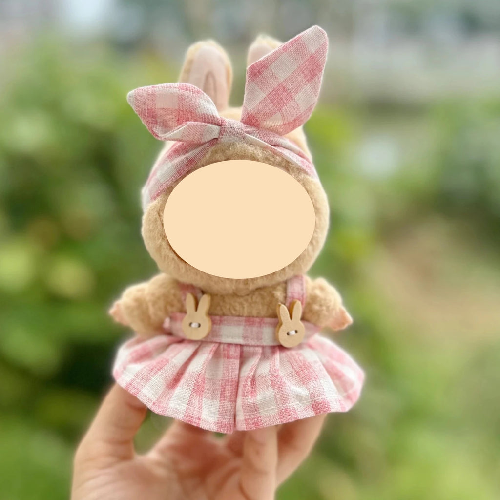 17cm Labubu & K-Pop Idol Mini Plush Doll Clothes Outfit Set Plush Doll Clothes Zpaxo pink set A NO DOLL