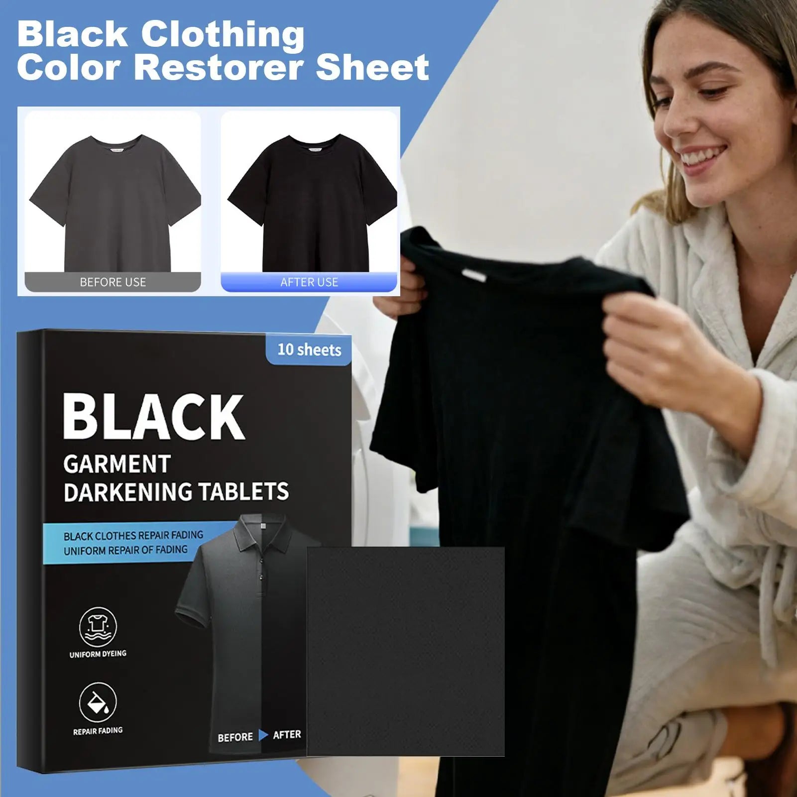 10 Sheet Laundry Catcher Cloth Dye Trapper Prevent Bleeding Dark