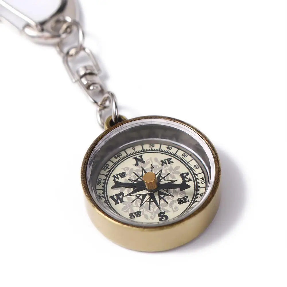 Quality Trekking Portable Keychain Travel Gift Zinc Alloy Vintage Pendant Pocket Compass Camping Compass Mini Compass Key Ring Zpaxo