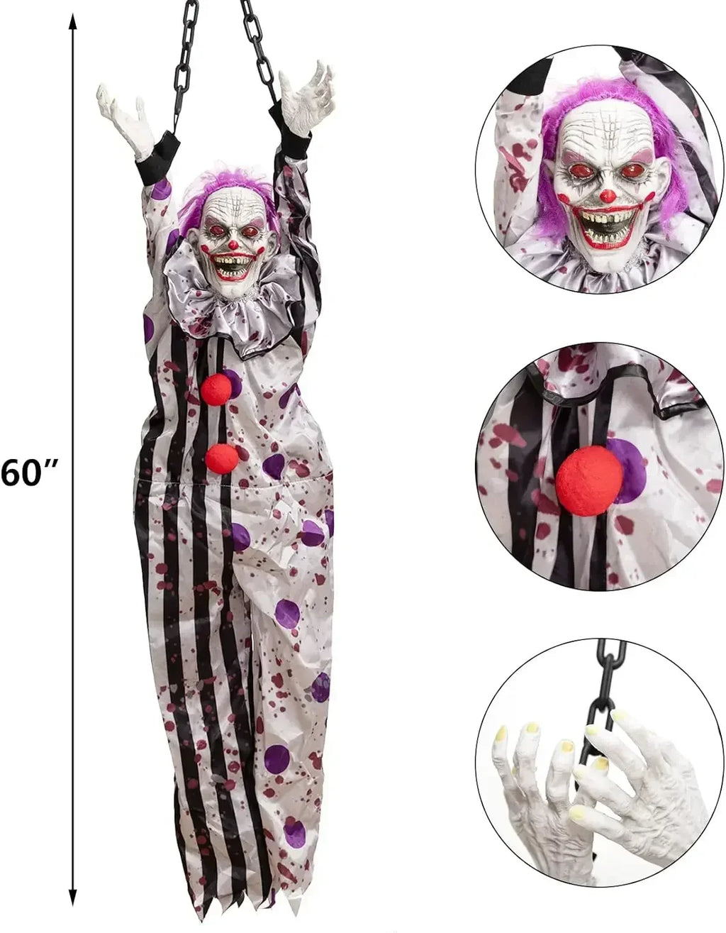 Halloween Voice-activated Light-emitting Sound Hanging Ghost Horror