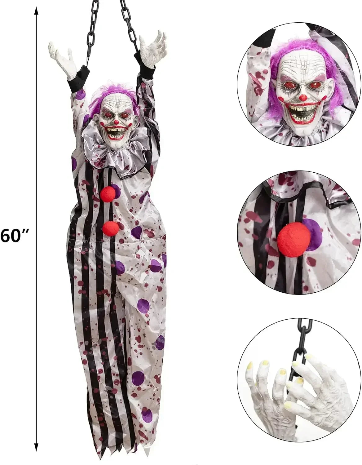 Halloween Voice-activated Light-emitting Sound Hanging Ghost Horror