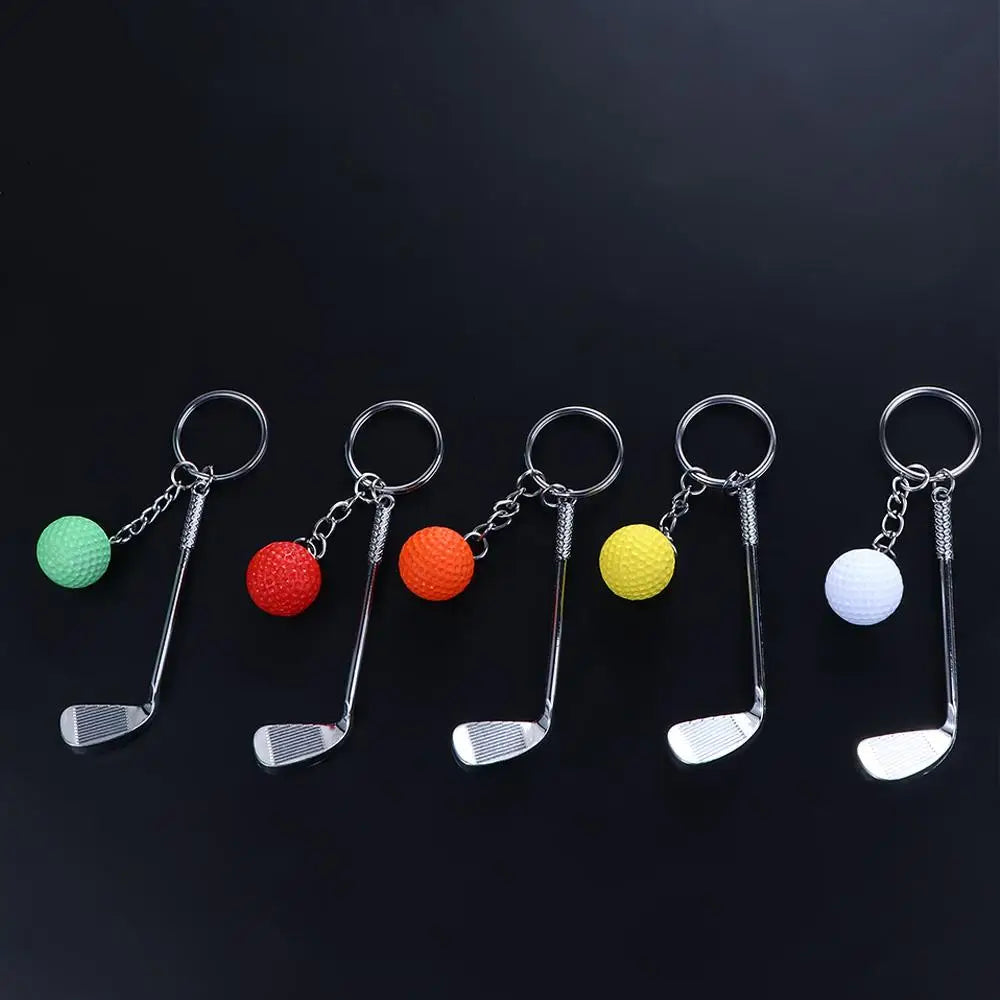 Women Girl Creative Car Key Chain Jewelry For Gift Bag Charms Golf Ball Key Chain Metal Keychain Ball Pendant Mini Golf Racket Zpaxo