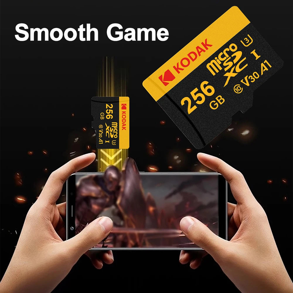 KODAK Micro SD Memory Card 64gb TF Flash 32gb Class10 SD Cards 128gb 256gb 512gb U3 V30 A1 Storage Card for Car Camera PC Phone Zpaxo