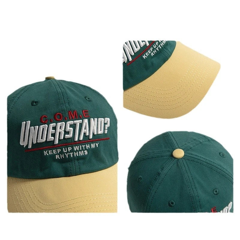 New Big Head Sports Hat Women Versatile Embroidery Contrasting Baseball Cap Men Outdoor Leisure Sunshade Adjustable Hip-hop Hat Zpaxo