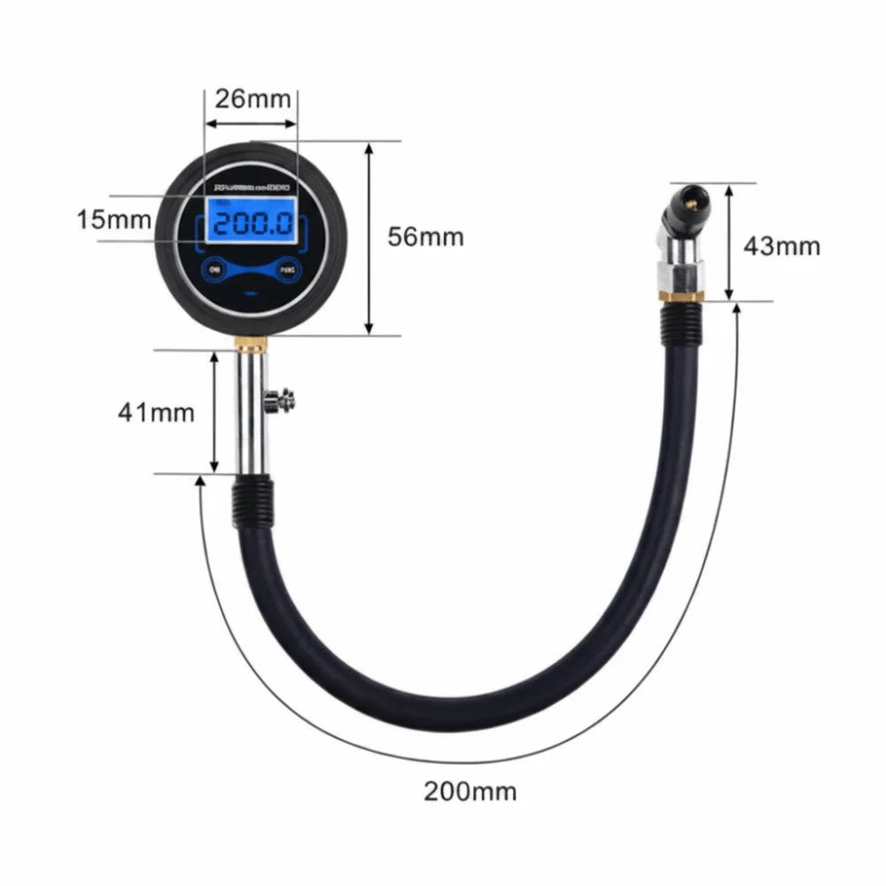 LCD Display Auto Tire Pressure Gauge Digital Test Accessories Zpaxo