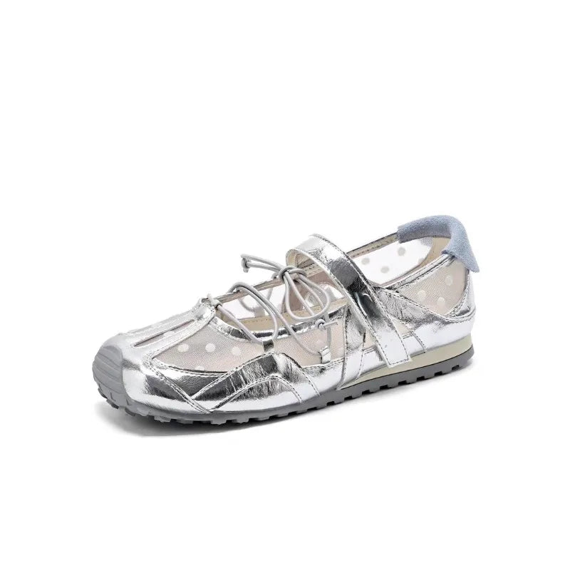 Women's Wave Point Comfortable Hollow Out Breathable Single Shoes Zpaxo
