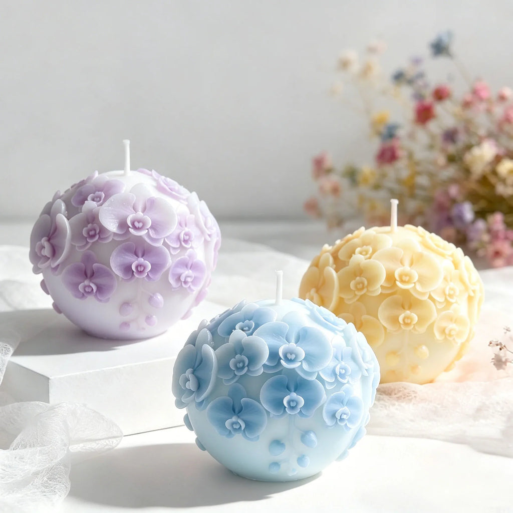 3D Flower Ball Silicone Mold – Sphere Candle Soap Resin Mold