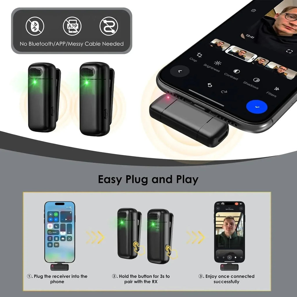 KEBIDUMEI Wireless Lavalier Microphone Microphones Mini Noise