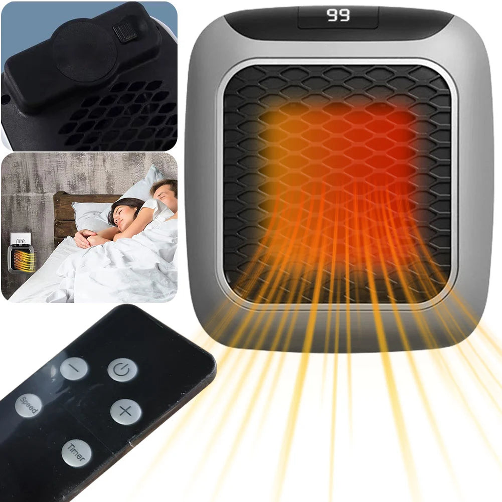 800W Mini Heater PTC Ceramic Fast Heating Bathroom Remote Control