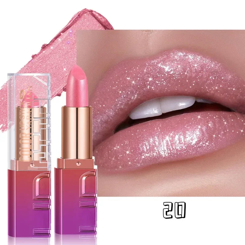 6 Colors Bold & Intense Glitter Shiny Lipstick Waterproof Moisturize Pearlescent Lipgloss Luxurious Sparkling Lip Gloss Makeup Zpaxo 20