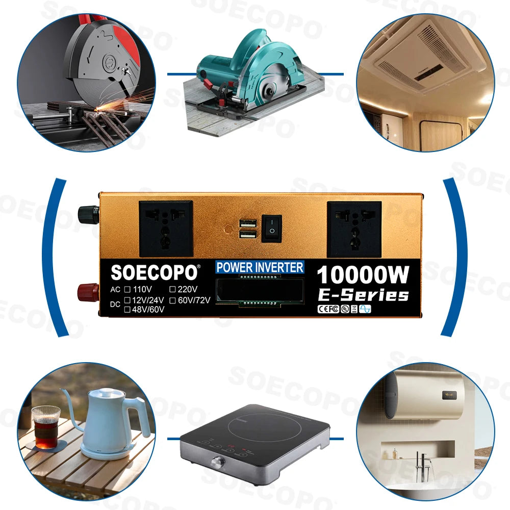 Industrial 10000W Inverter Dualvoltage 12V24V48V60V72V 110V 220V AC