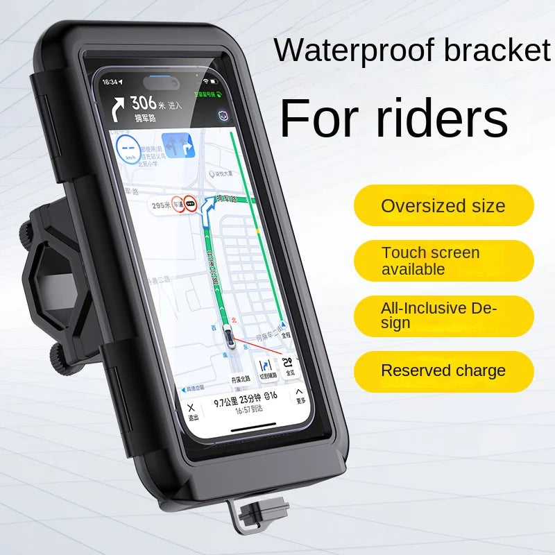 Waterproof Motorcycle Phone Holder Handlebar Mount Bag