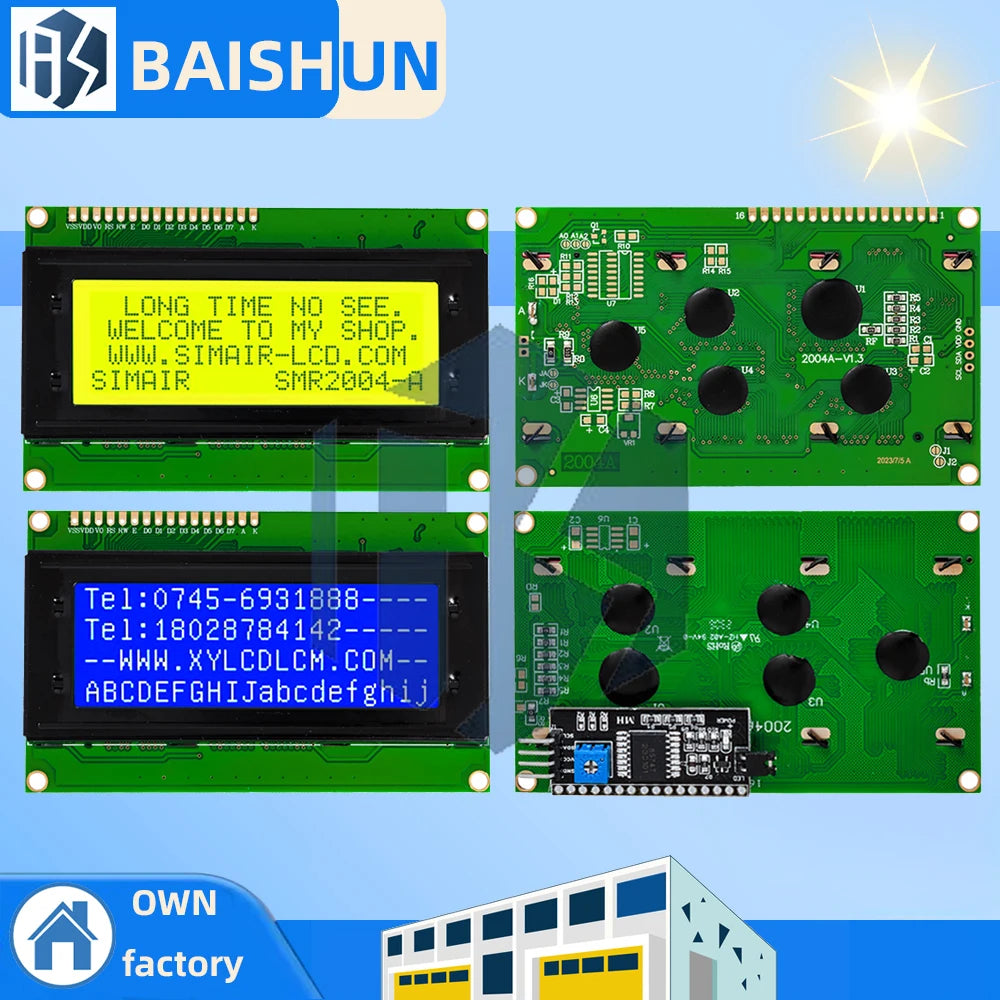Lcd 2004A Display Module 20x4 5V Gray Screen Parallel I2C Interface Zpaxo