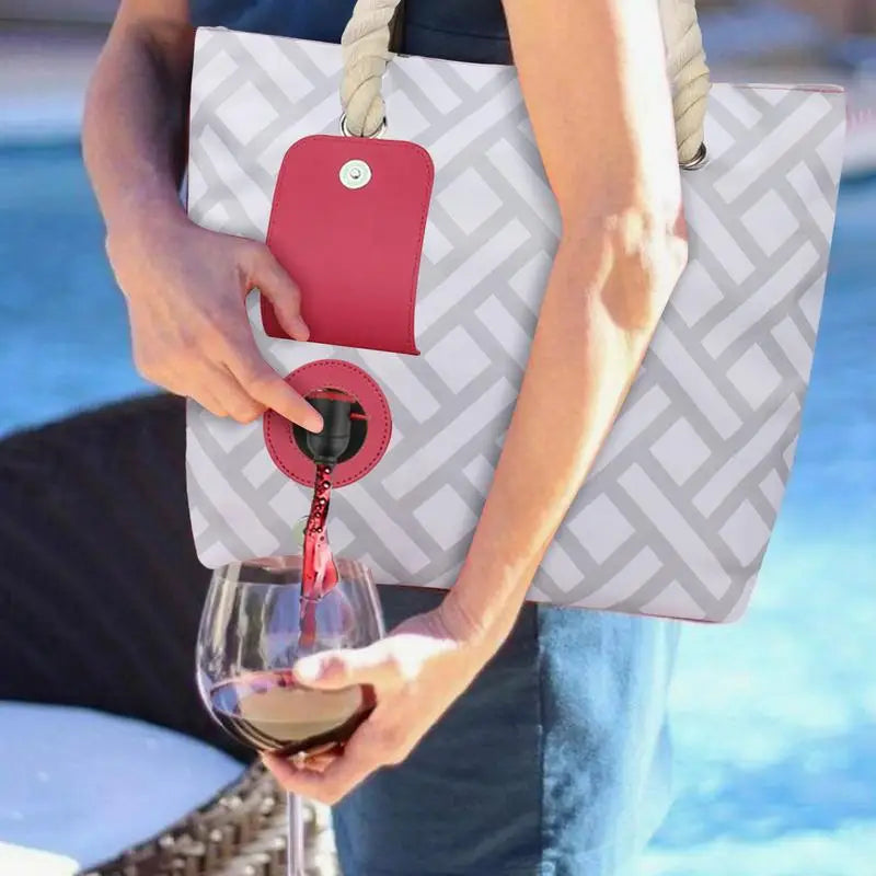 Beach Wine Purse With Hiddens Insulated Compartment Holds 2 Bottles Of Wine For Travel Insulated Cooler Bag Wine Tote Purse Zpaxo