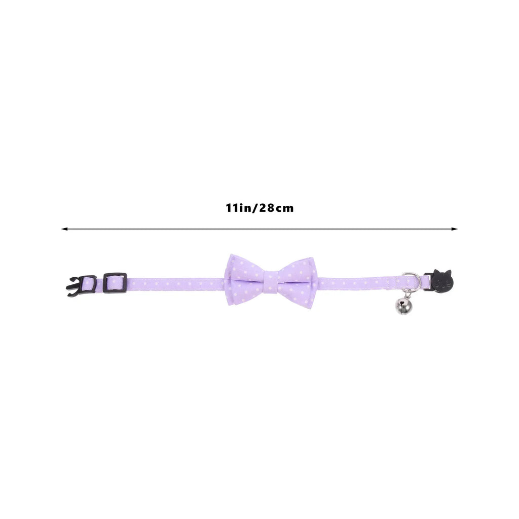 Pet Dog Collar Small Adjustable Bow Tie Cotton Bell Decorative